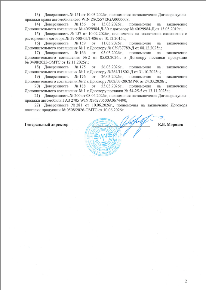 Извещение об отмене Доверенностей на Доброва В.П. с 27.06.2026 года.